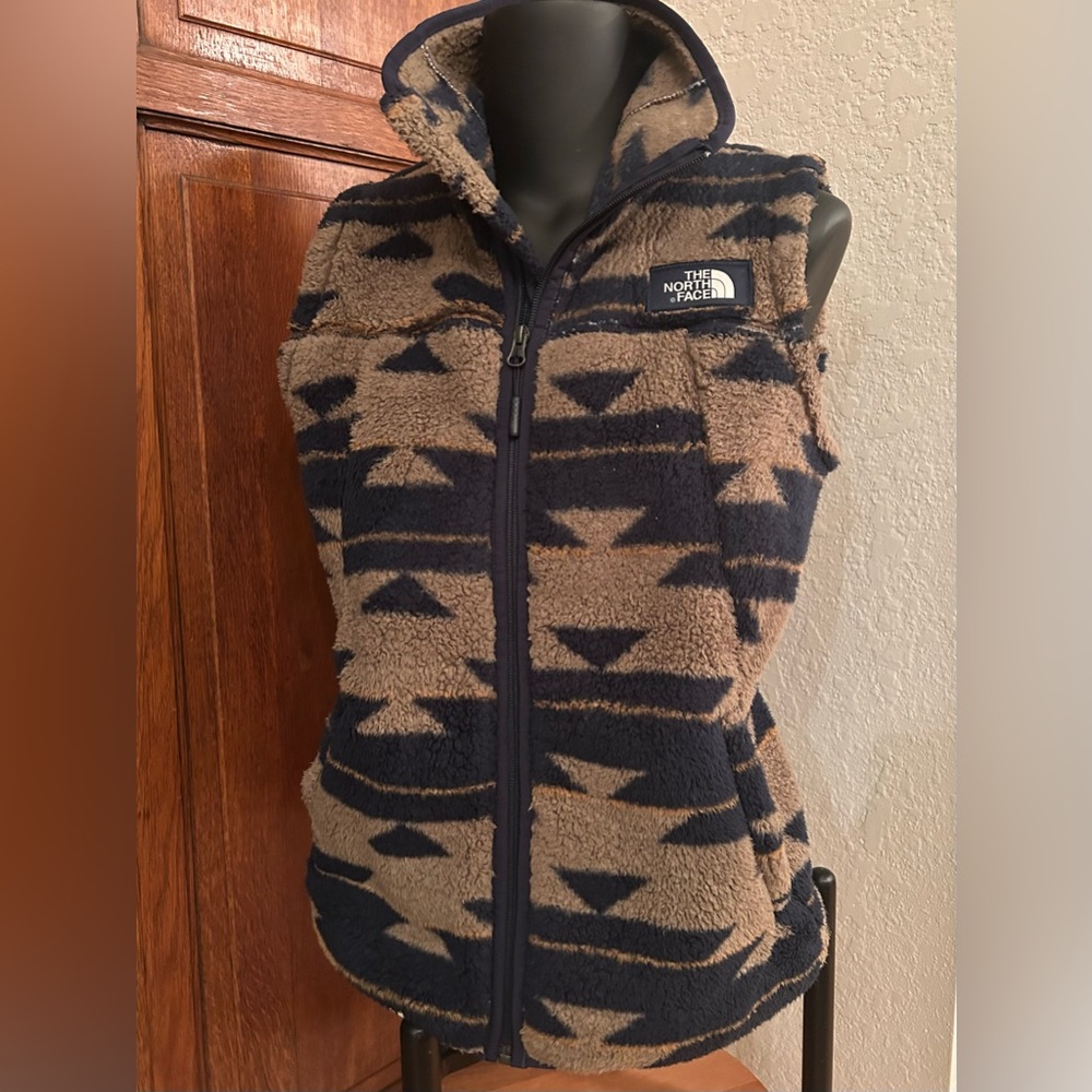 Women’s The North Face Fleece Vest in Blue and Brown
